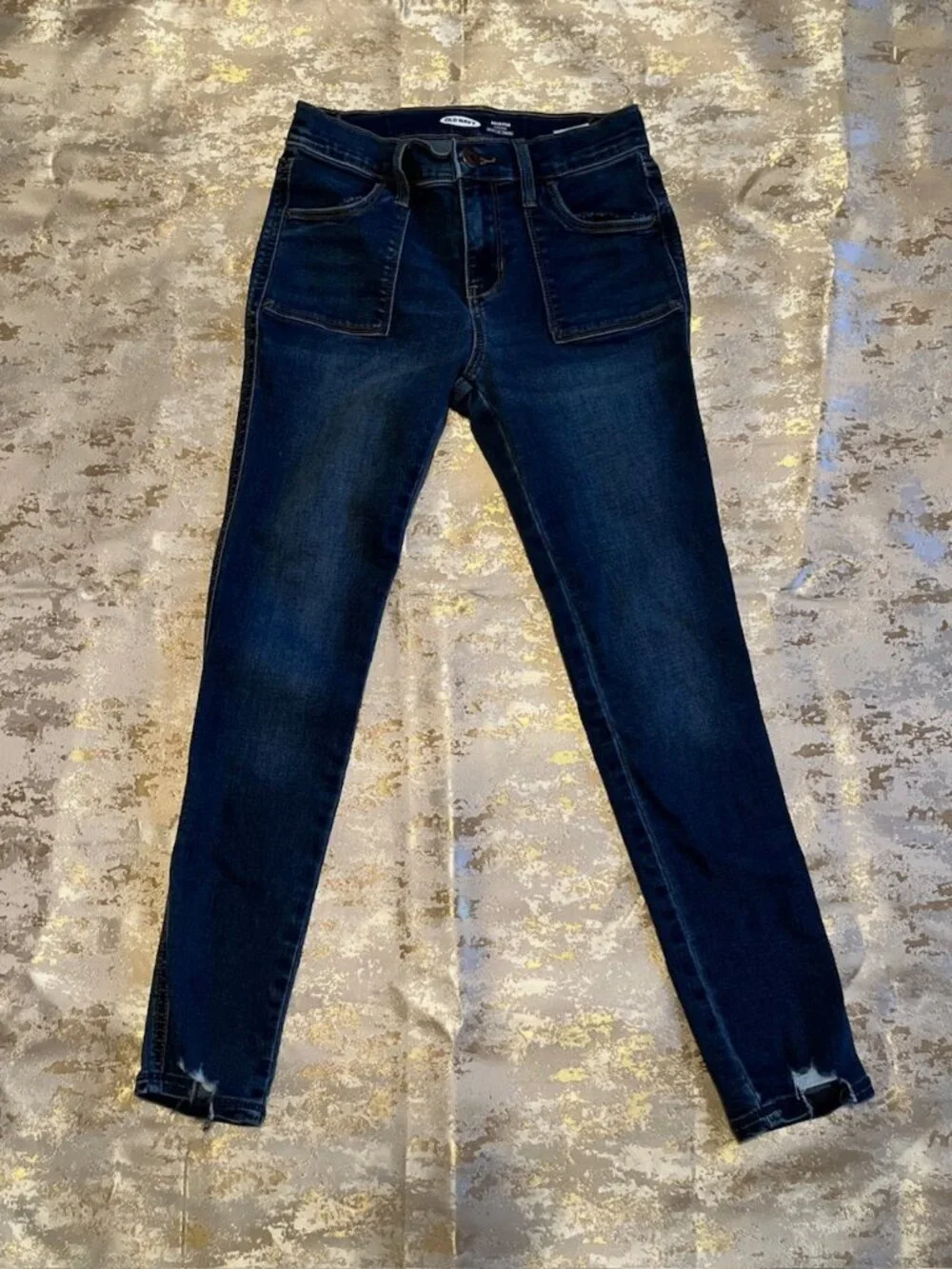 Old Navy Jeggings Shorts Girls size 10 Blue Distressed School Casual Lot of 2